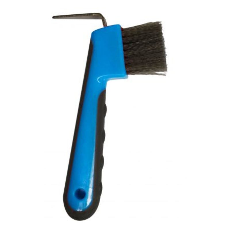 #24012: Brush hoof pick with grip dots meaures 6″ long