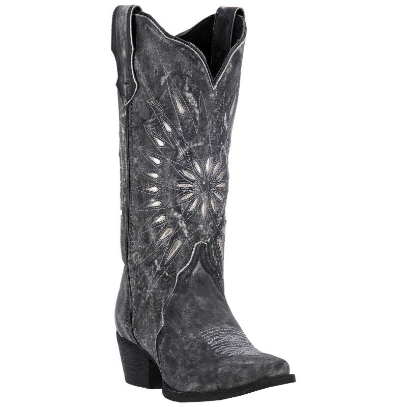 Laredo Ladies Starburst Snip Toe Black Boots 9