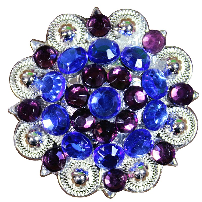 1 Piece Western Screw Back Conchoberry Glass S Bling 1.5 In Tack Cowgirl