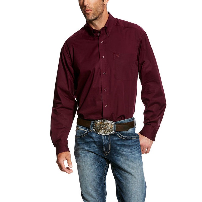 10025692 Ariat Men’s Long Sleeve Stretch Poplin Western Shirt