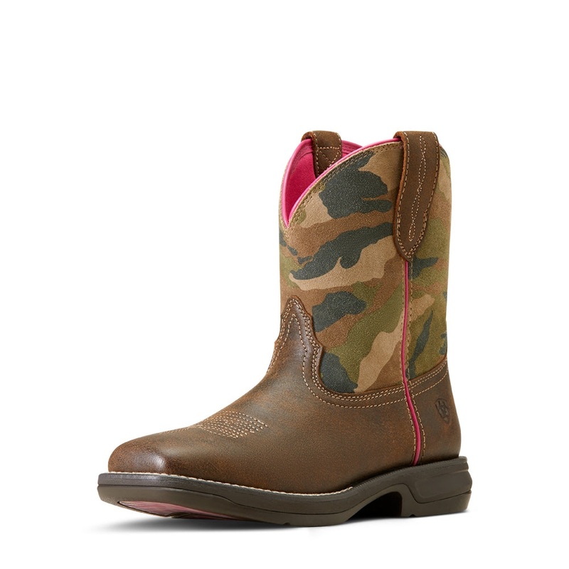 10046943 Ariat Women’s Anthem Shortie Myra Cowboy Boot – Brown Bomber / Camo