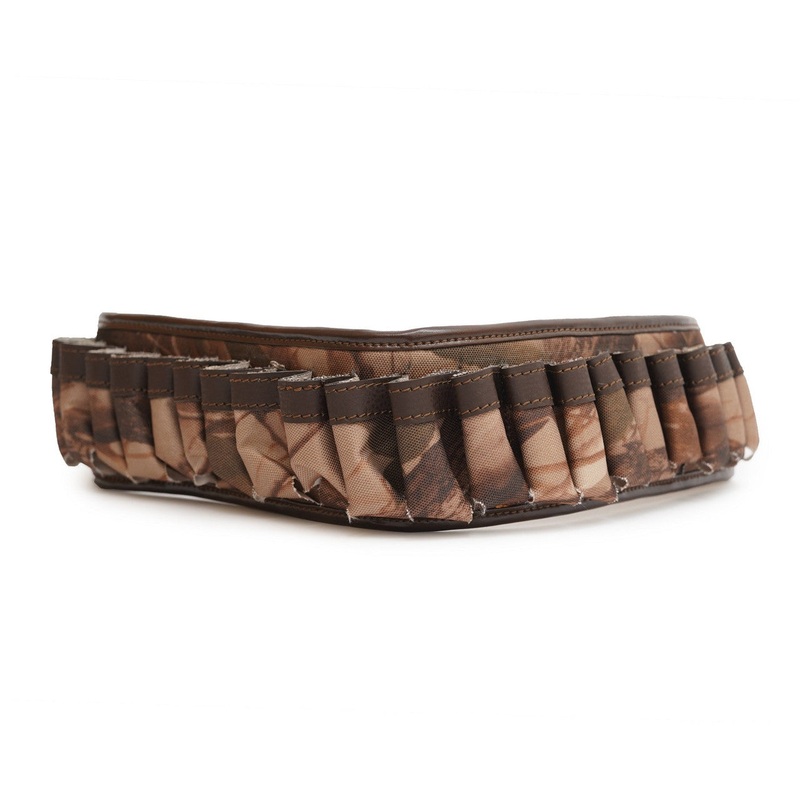 Shotgun Shell Holder: Leather and Canvas Hunting Cartridge Belt