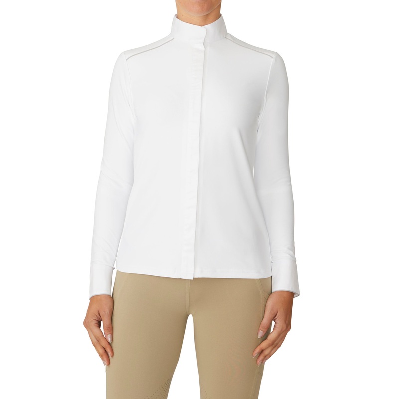 Women’s Elegance Performance Show Shirt – White/Grey