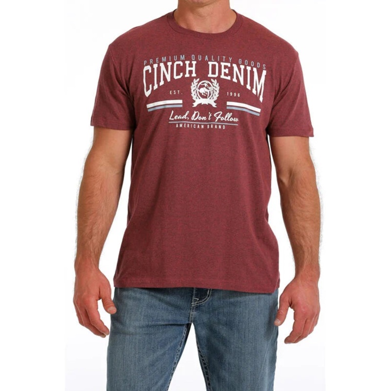 Cinch Classic Logo Tee ~ Heather Maroon ~ Limited Sizes!