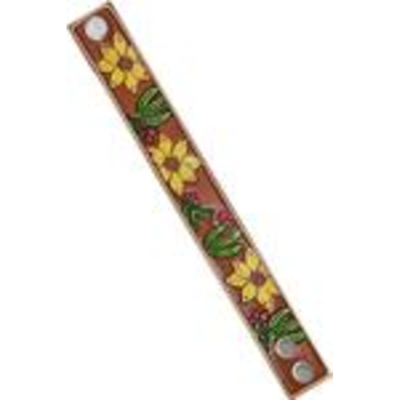 Leather Bracelet ~ Sunflower