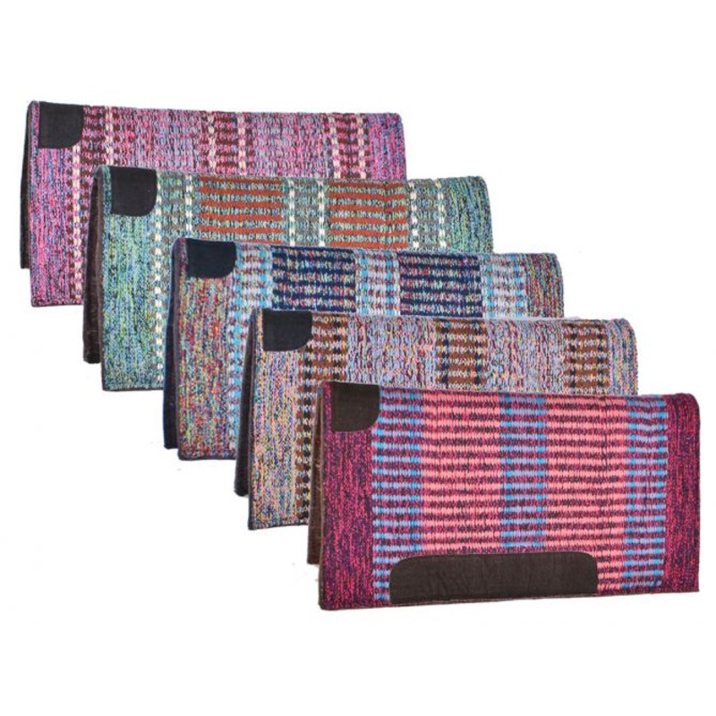 #6236X: 32″ X 32″ Navajo felt bottom saddle pad with suede wear leathers