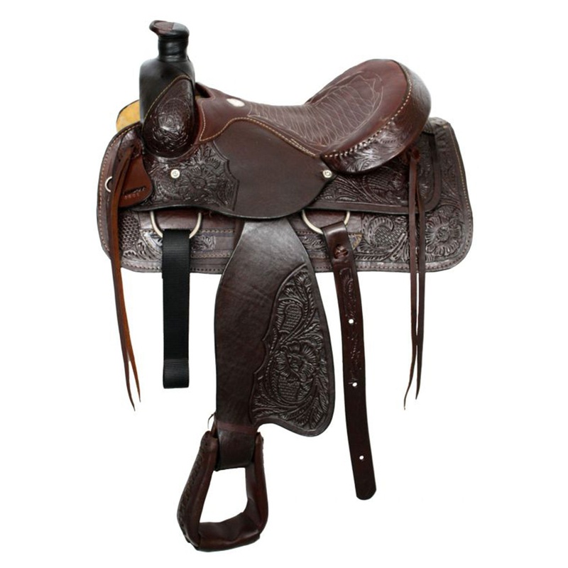 Buffalo Roper Saddle with Smooth Leather Seat – 16 Inch