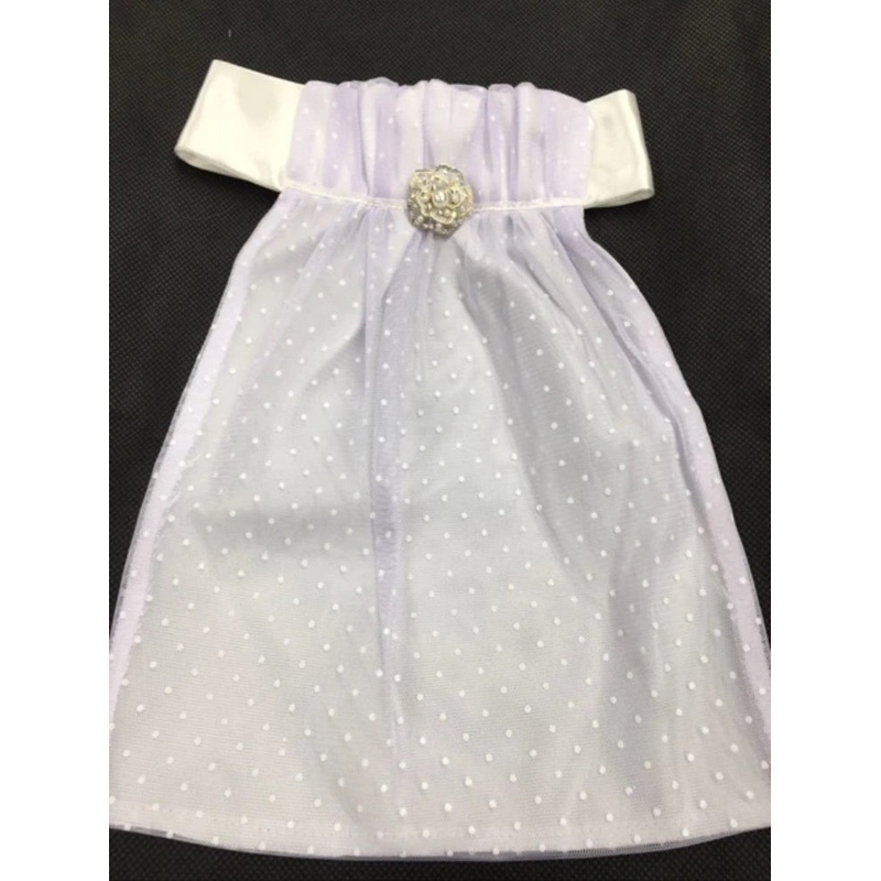 Cadenza stock tie ~  Lavender with White Dotted Tulle Overlay
