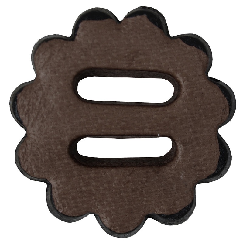 Hilason Slotted Scalloped Leather Rosette Concho Saddle Tack Dark Brown 1-1/2″