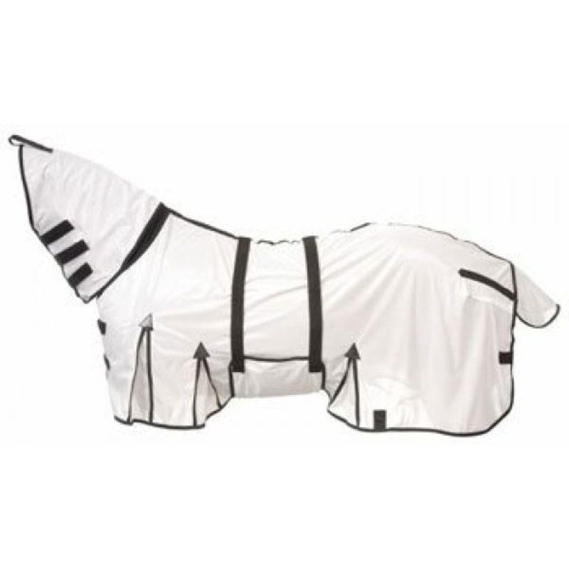 Showman  White Lightweight Mesh Fly Sheet with Neck Cover