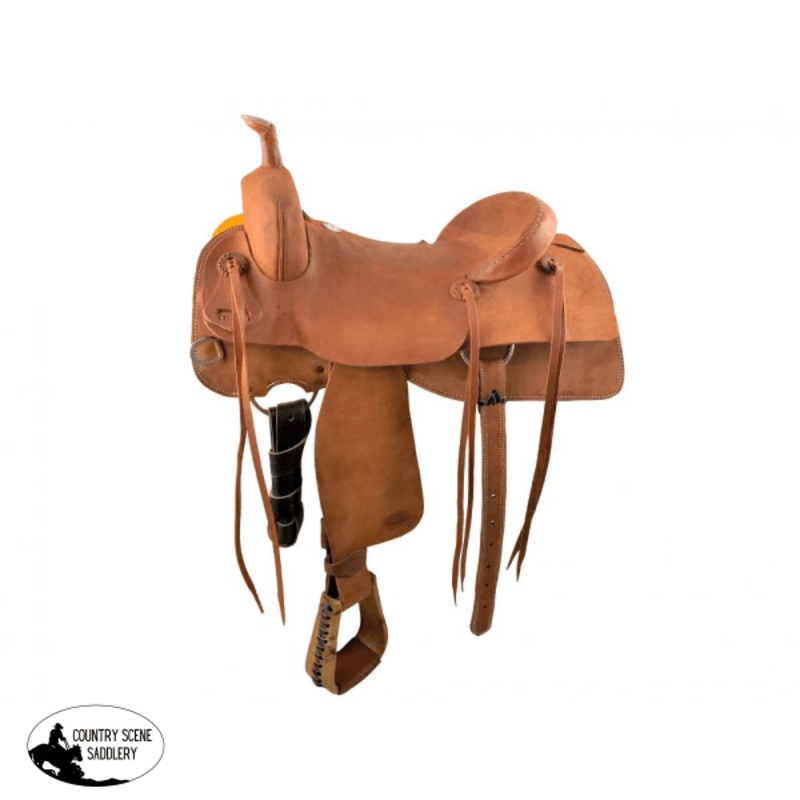 16″ Showman  Hard seat ranch cutting saddle..