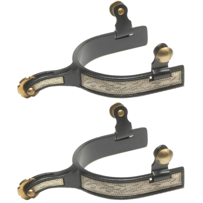 Black Steel Roping Spurs 3/4″ Band