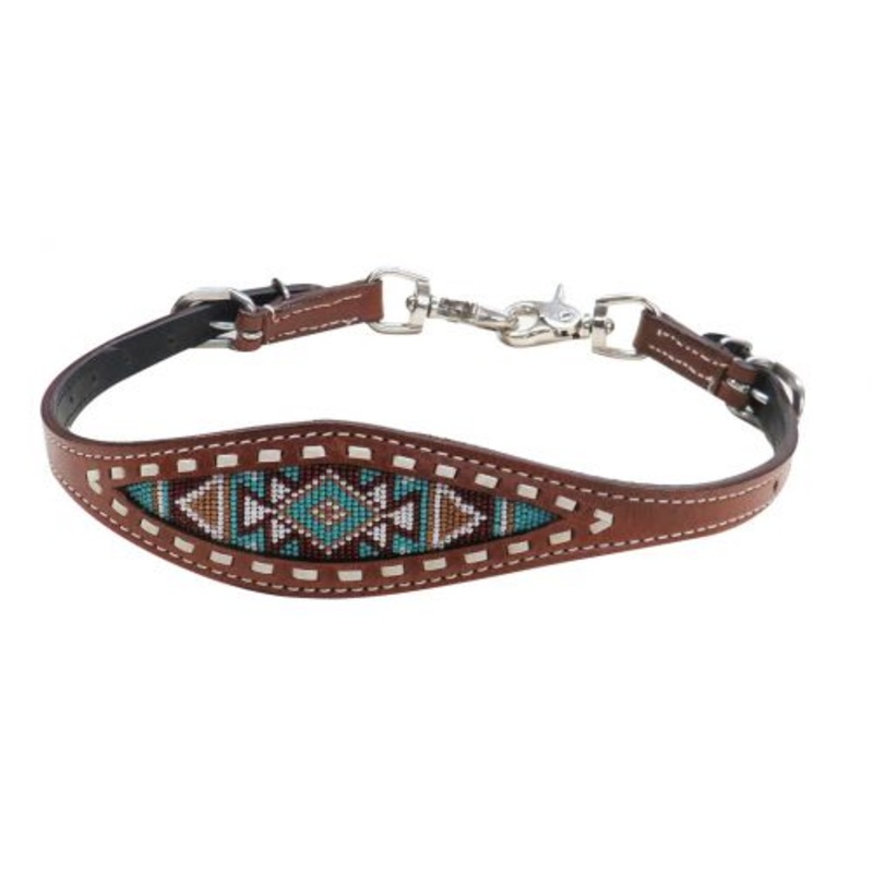 Showman  Navajo beaded inlay wither strap