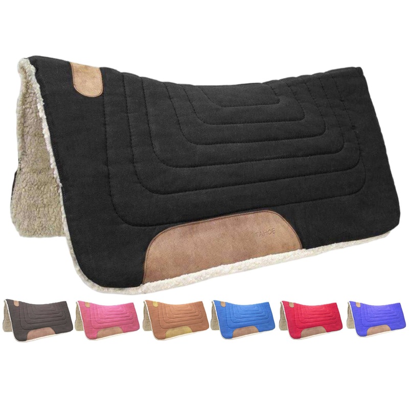 Tahoe Tack Western Canvas Contoured Wool Felt Extra Comfort Saddle Pad