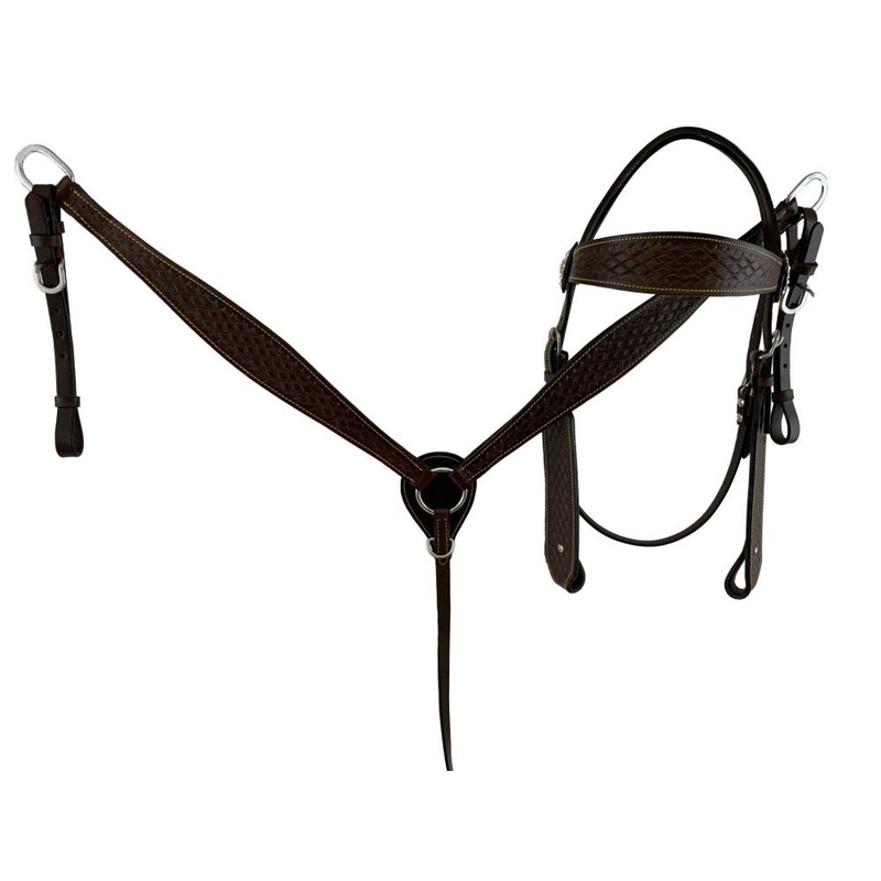 16″ Double T  Dark Oil Pleasure style saddle set with hard seat