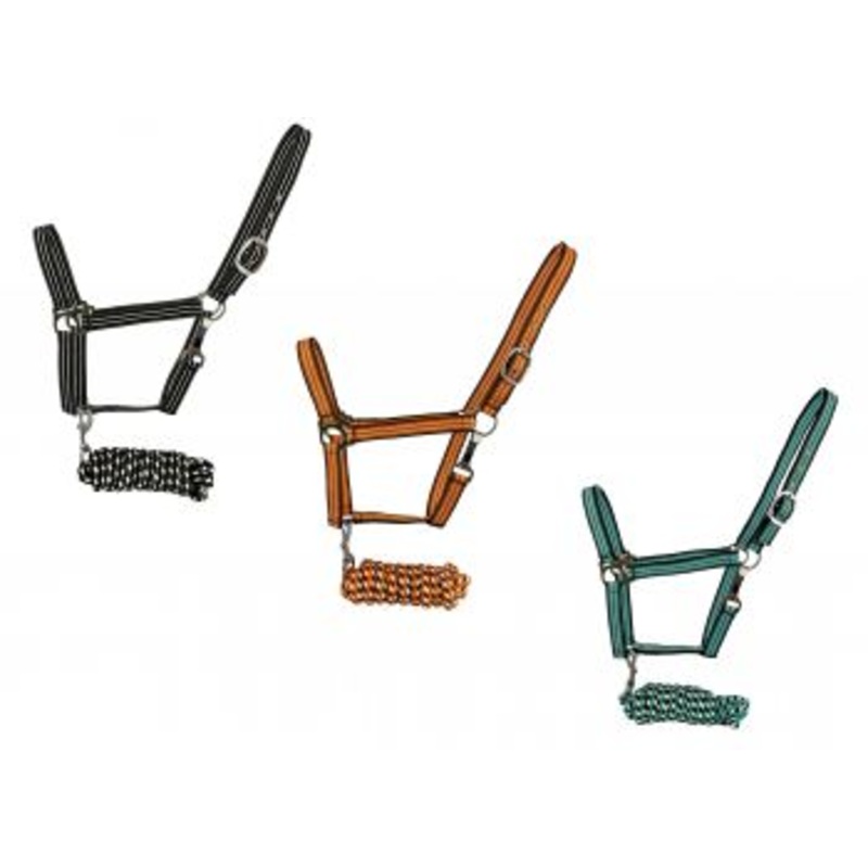 #6672: 2ply Two Tone Nylon Horse Sized Halter