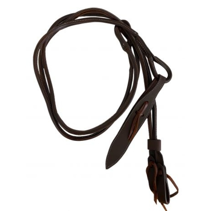 #74105: Showman  Oiled Harness Leather Romal Reins with Popper