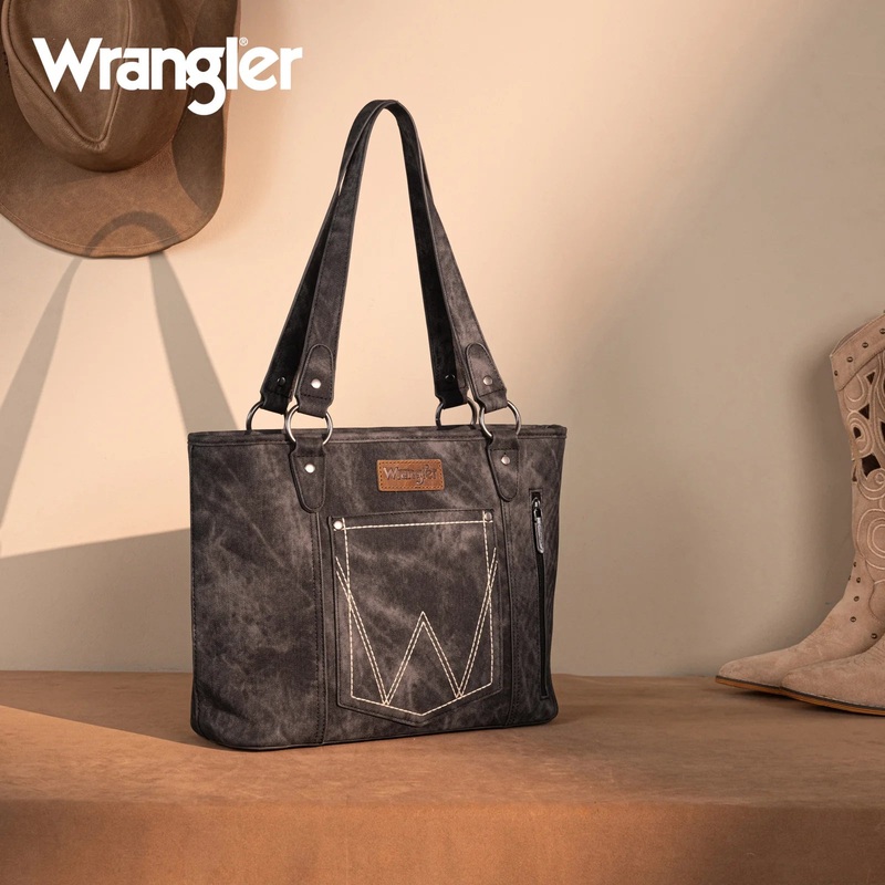 Wrangler “W” Stitch Tote ~ Black