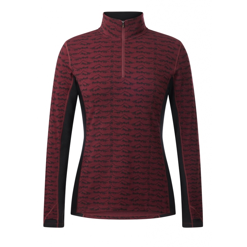 Kerrits Ladies Stable Temp Merino Wool Quarter Zip Top – Print