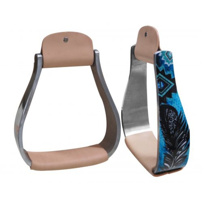 #176191: Showman  Shimmering feather print stirrup