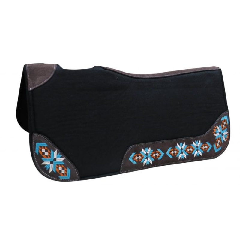 Black Felt Contoured Pad With Embroidered Wear Leathers-FREE SHIPPING