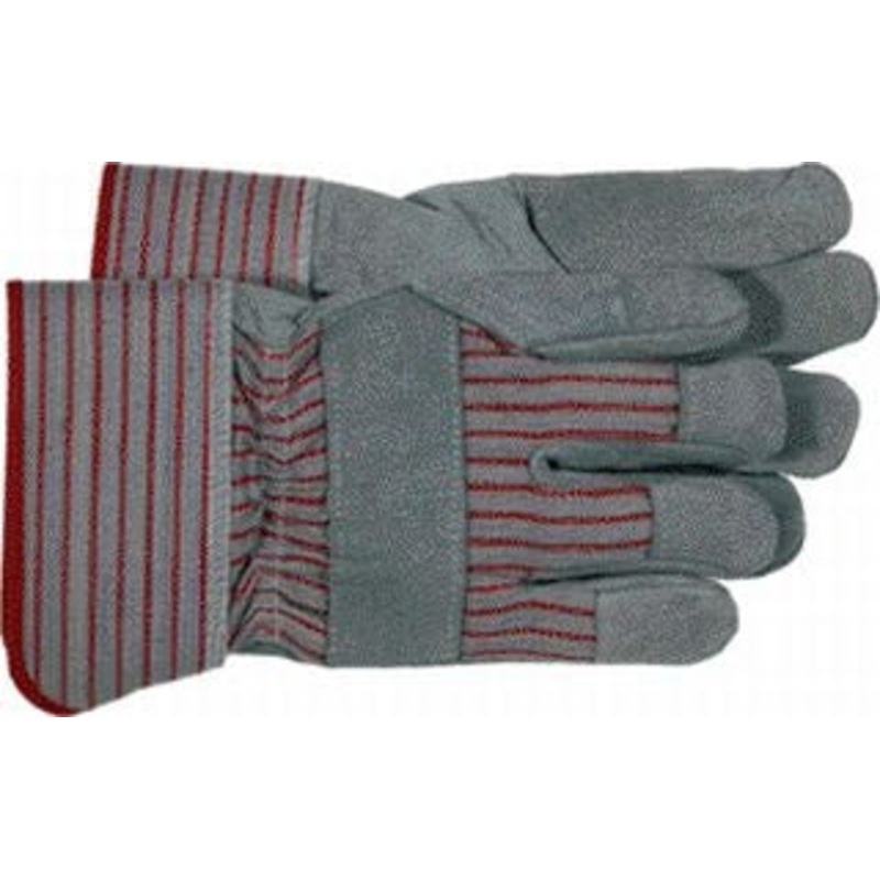 12 Pair – Split Leather Palm Safety Cuff Gardening Work Gloves