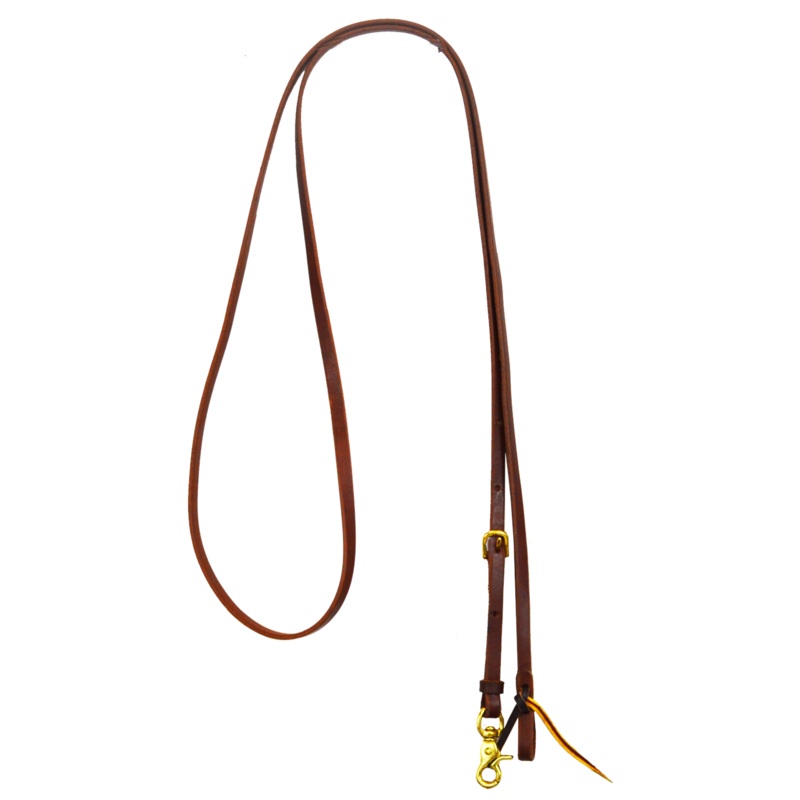5/8″ ADJUSTABLE HARNESS LEATHER ROPING REIN (DARK OIL)