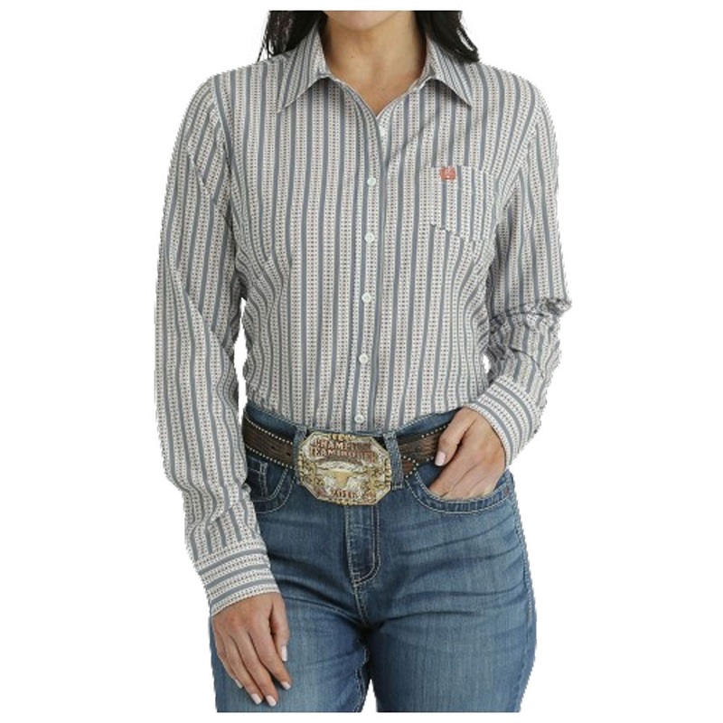 MSW9163021 Cinch Women’s Long Sleeve ArenaFlex Button Shirt – Multicolor Stripe