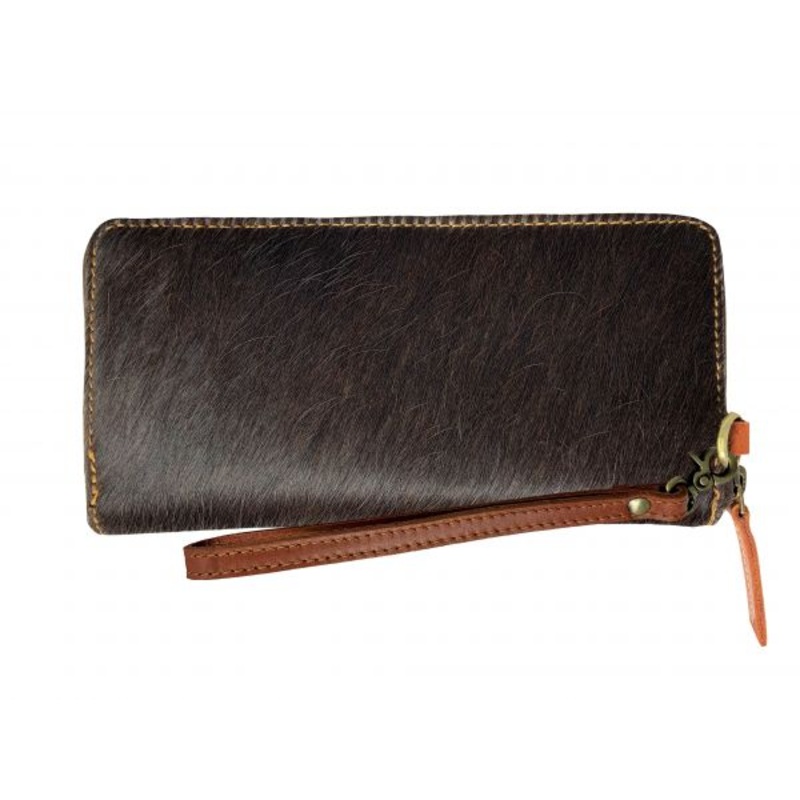 Showman  Brown Hair on Cowhide Clutch Wristlet
