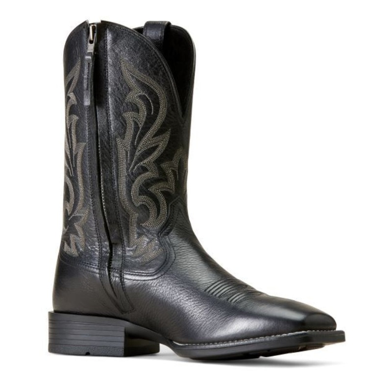 10046852 Ariat Men’s Slim Zip Ultra Western Boot – Black Deertan