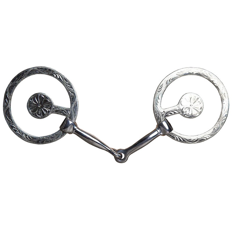 5″ Hilason Western Engraved Concho Horse Mouth Ring Snaffle Bit