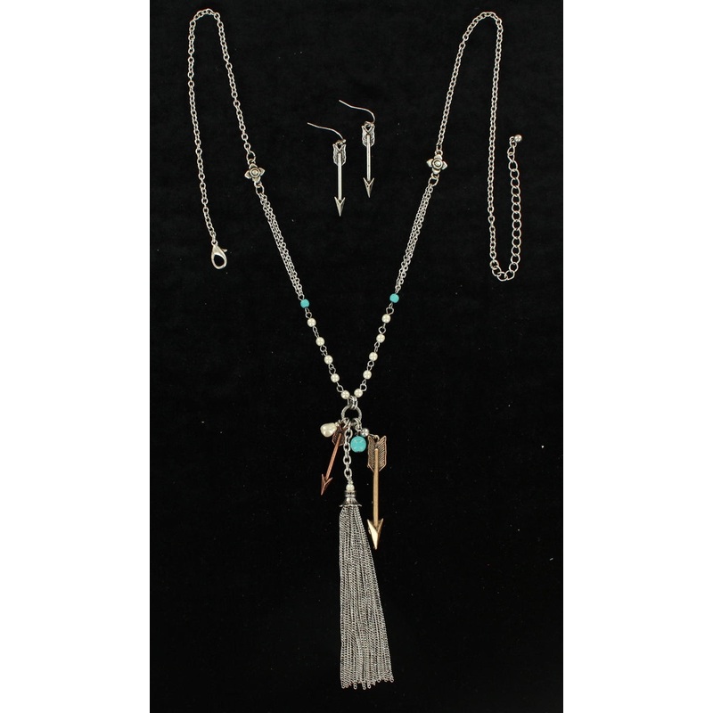 Blazin Roxx X-Large Arrow Chain Fringe Jewelry Set
