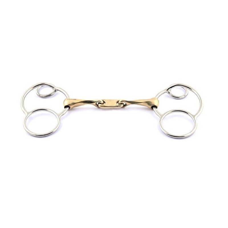Jump In Twisted German 3 Ring Bit with Flat Link