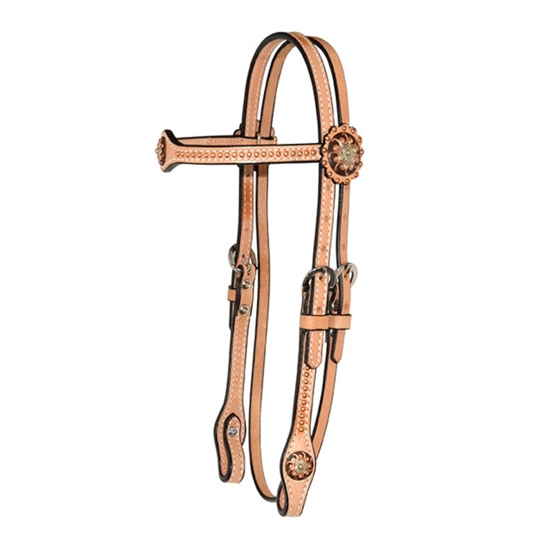 Reinsman 5/8″ Copper Concho & Spot Browband Headstall