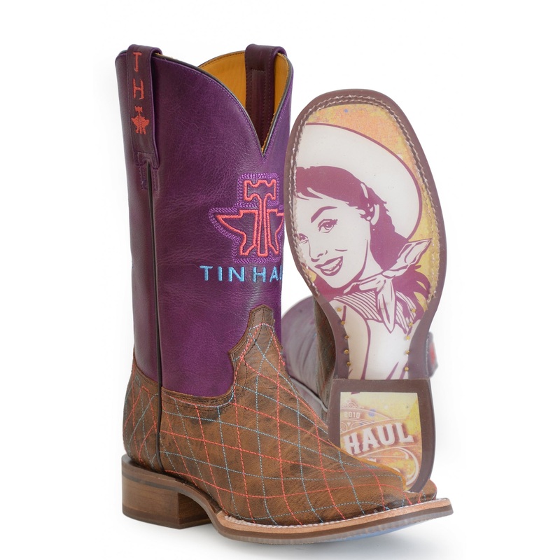 Tin Haul Ladies Square Toe Boots – Rodeo Sweetheart with Retro Cowgirl Sole