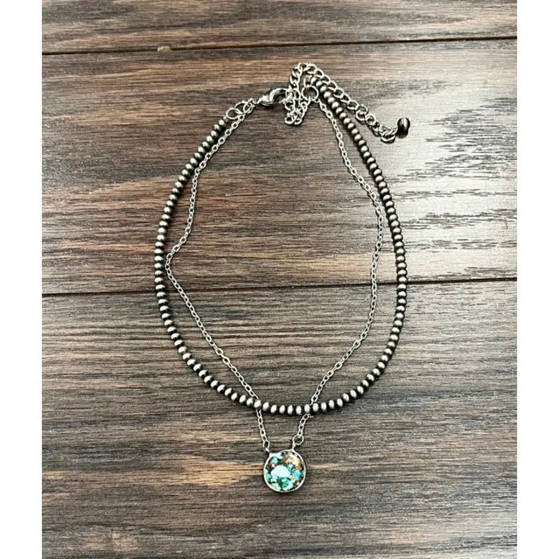 Bezel Setting Gemstone Necklace