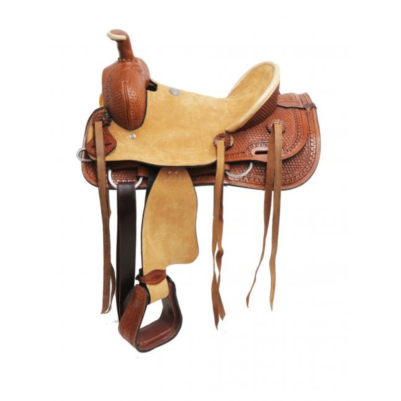 #1580315: 15″ Double T hard seat roper style saddle