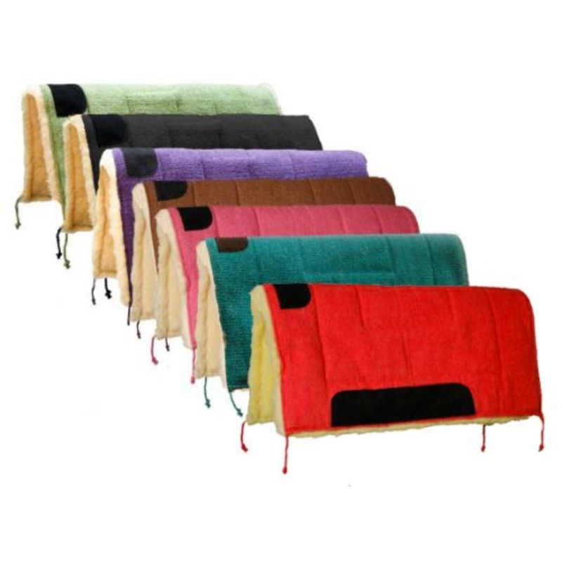 #6138: Showman 32″ x 32″ solid colored pad with Kodel fleece bottom with suede wear leathers