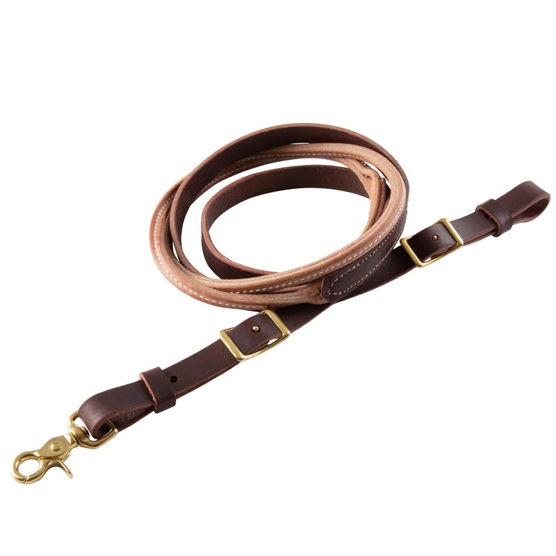 Harness and Latigo Leather Round Roper Rein, 3/4″ x 8′