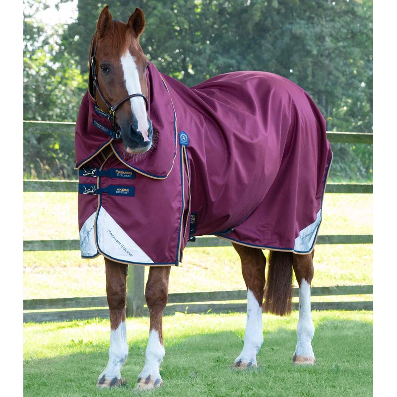 Akoni 0g Turnout Rug with Classic Neck Cover Wine