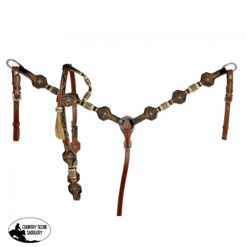 8078 Showman  One Ear headstall and breast collar set