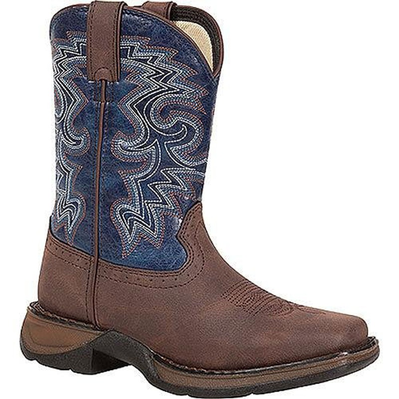 DWBT052 Durango Children’s 8 Inch Western Cowboy Boot – Dark Brown & Navy