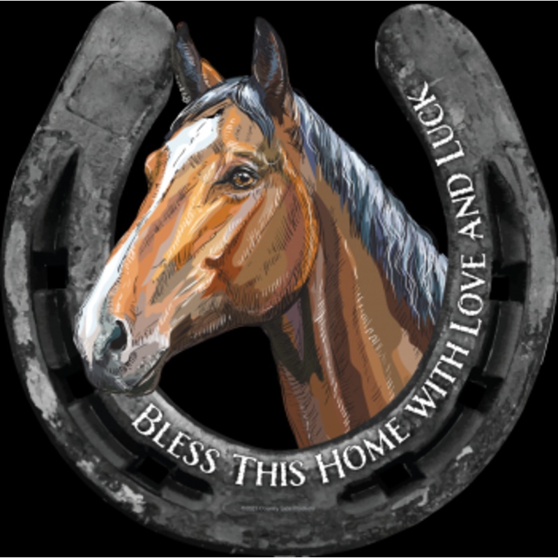 #61572: Horse Shoe Die Cut Sign 14″ x 14″