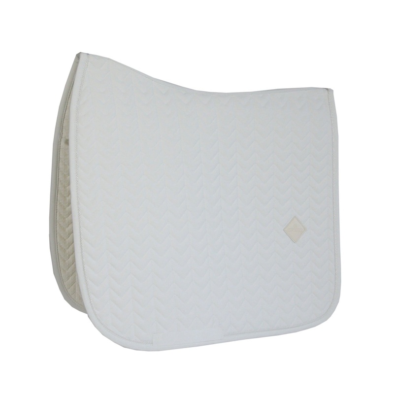 Kentucky Horsewear Saddle Pad Fishbone Dressage White Edition