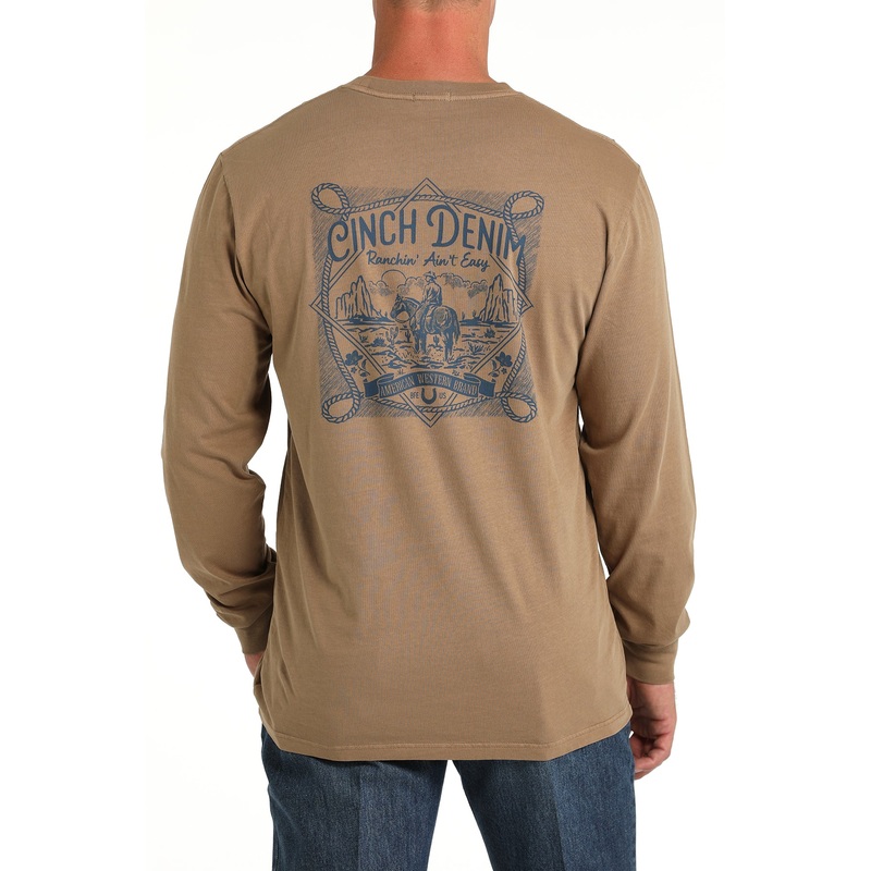 Authentic Cinch Long Sleeve Tee ~ Khaki