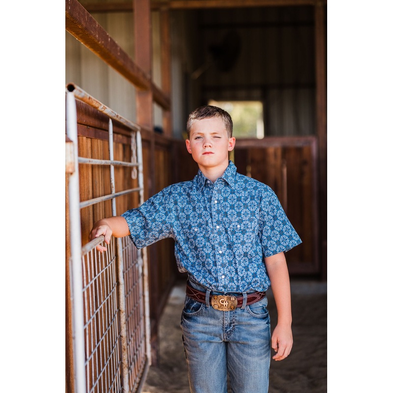 Boy’s Medallion Print ~ Blue