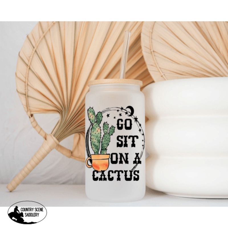 Glass Coffee Cup – Sit On A Cactus