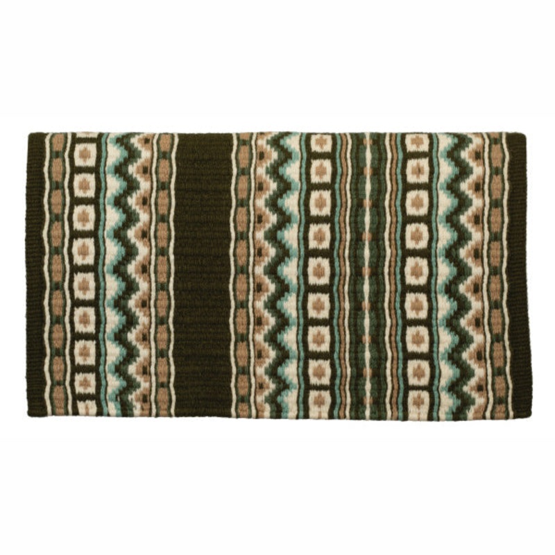 Weaver Leather New Zealand Wool Show Blanket- Olive Green/Sand/Cream