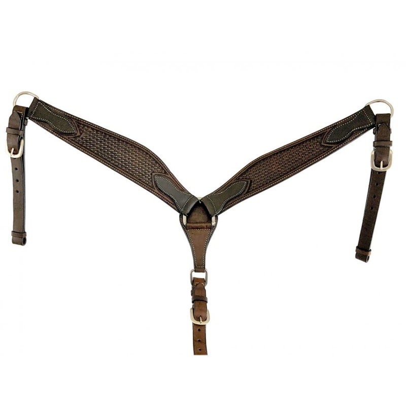 Showman  Argentina cow leather basket tooled breastcollar