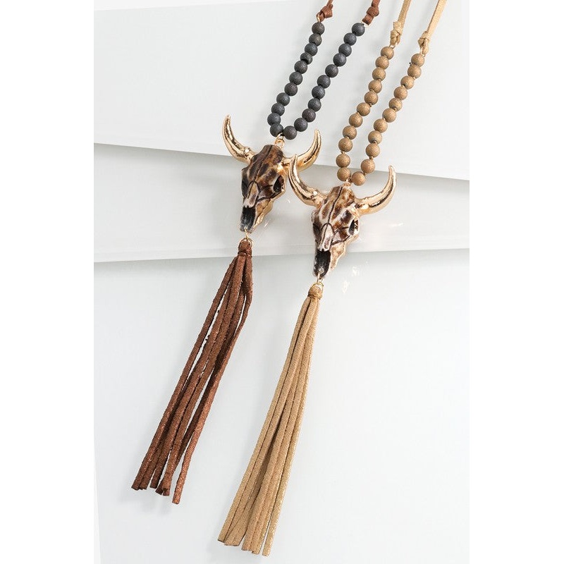 Steer head Beaded Necklace